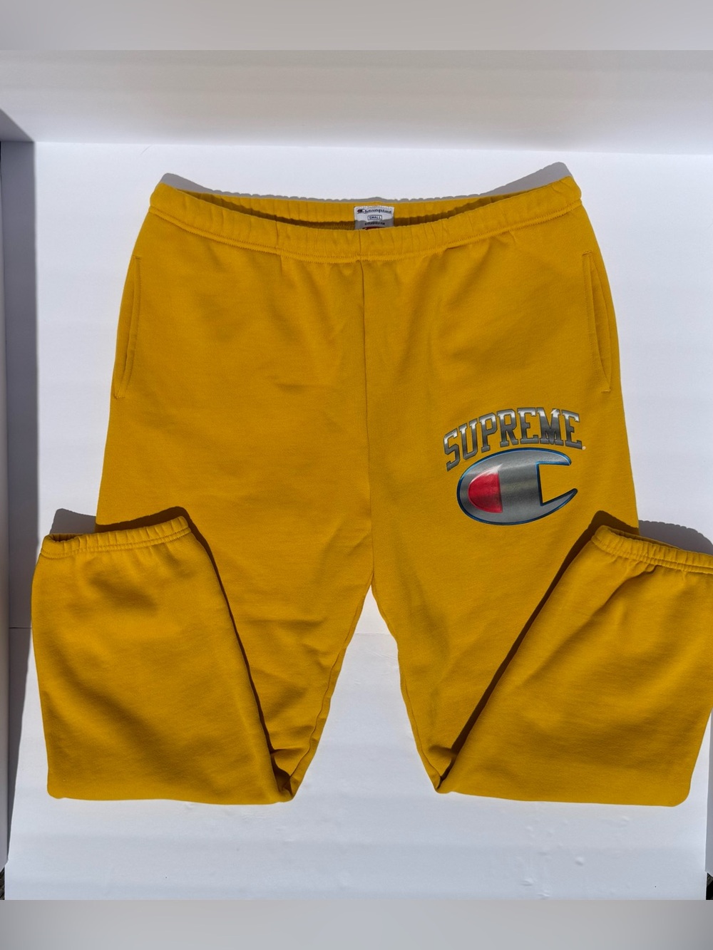 Supreme Champion Chrome Sweatpants in Gold *AUTHENTIC & RARE*
